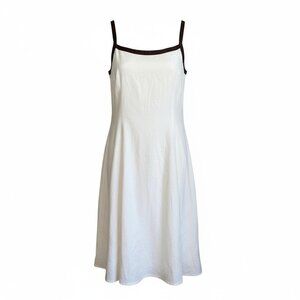 Lauren Ralph Lauren Linen Cream Slip Dress Old Money Midi Elevated Classic Dress